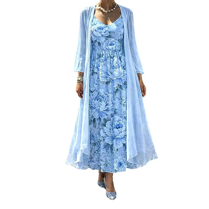 Asteria - Florales zweiteiliges Maxikleid-Set