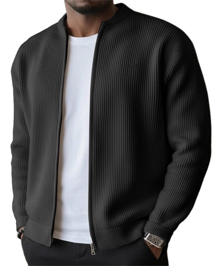 Foster - Rippstrick-Cardigan mit Reißverschluss