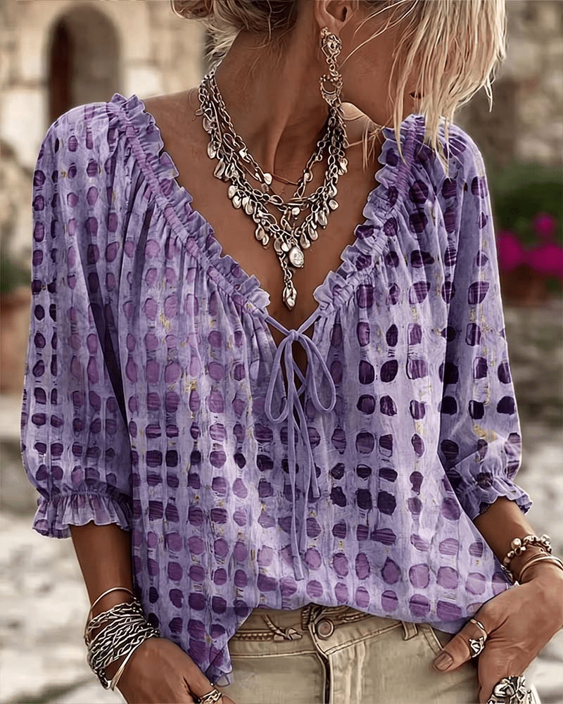Araminta - Bluse mit V-Ausschnitt und weichem Griff