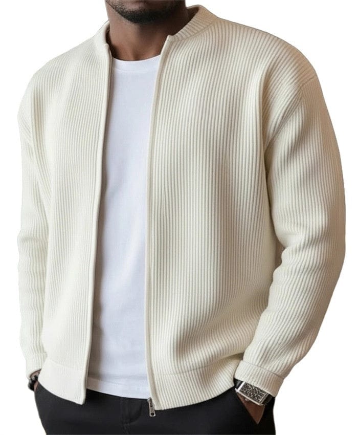 Foster - Rippstrick-Cardigan mit Reißverschluss