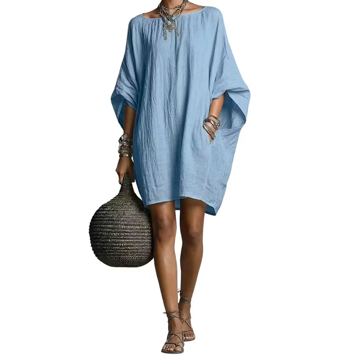 Sabina - Superweiches schulterfreies Midikleid
