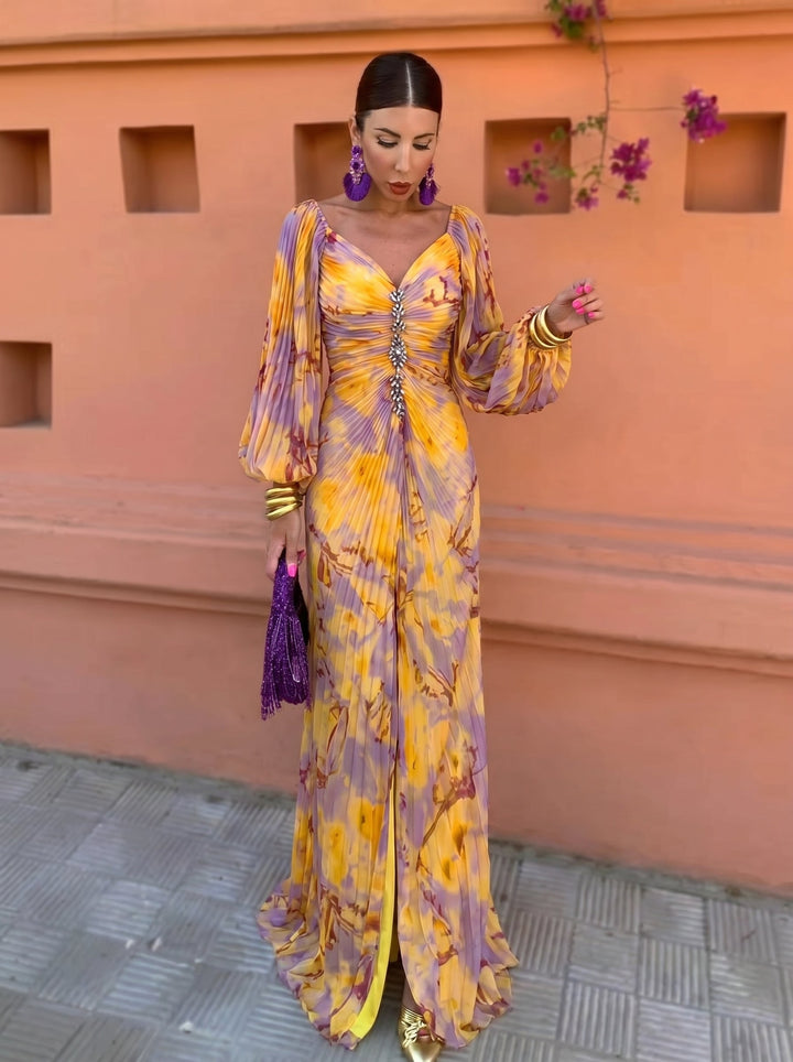 Arienne - Fließendes Maxikleid mit Blumenmuster