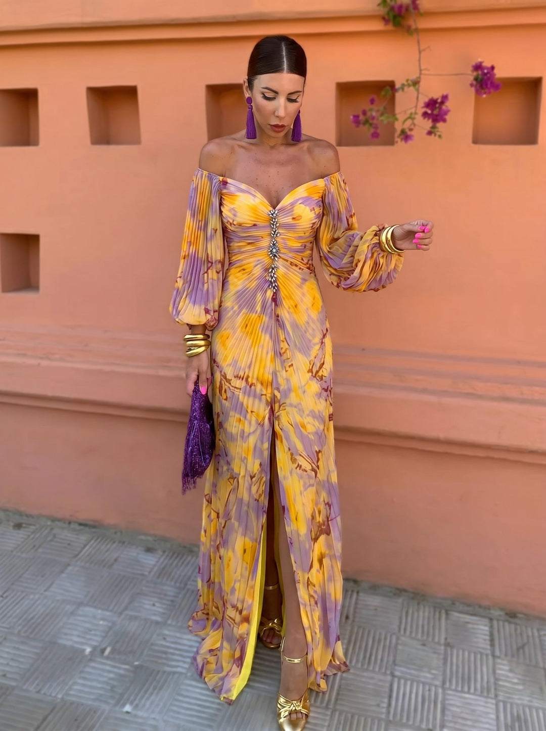 Arienne - Fließendes Maxikleid mit Blumenmuster
