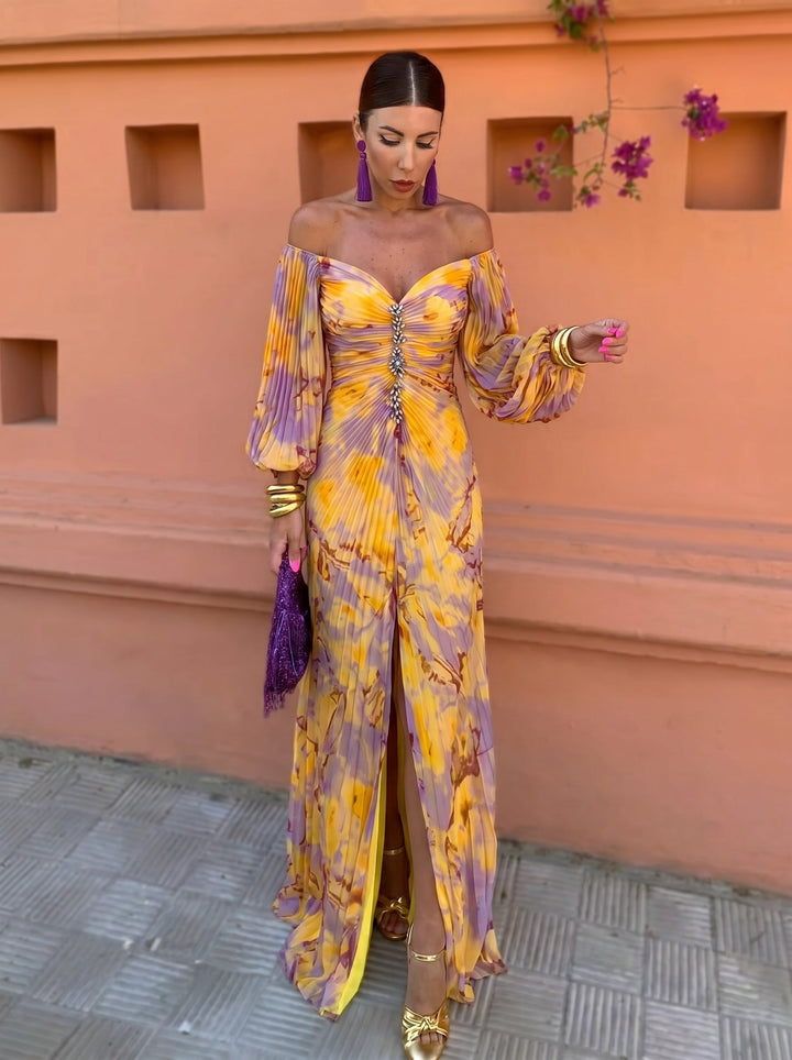 Arienne - Fließendes Maxikleid mit Blumenmuster