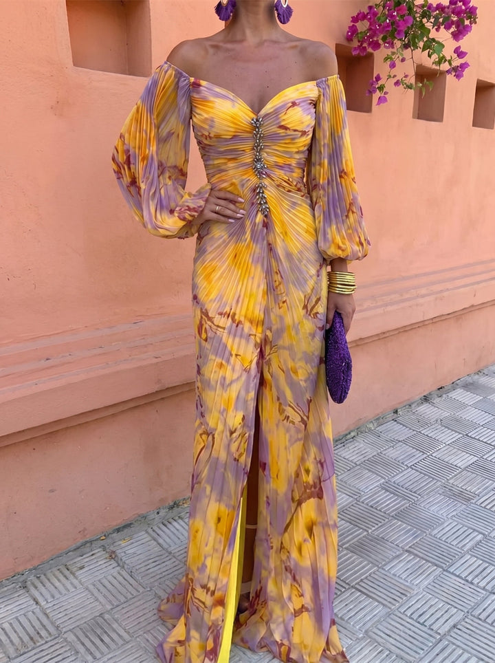 Arienne - Fließendes Maxikleid mit Blumenmuster