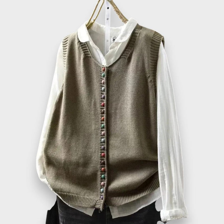 Iris - Ärmelloser Soft-Touch-Cardigan