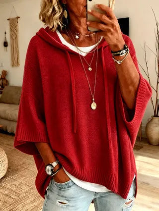 Celandria - Oversized Kurzarm-Hoodie mit Soft-Touch
