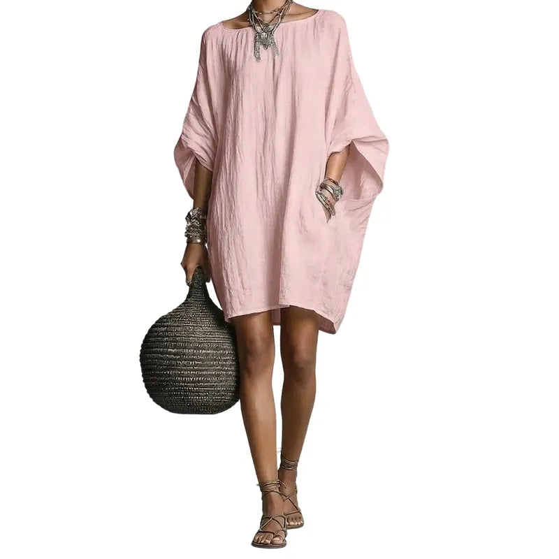 Sabina - Superweiches schulterfreies Midikleid