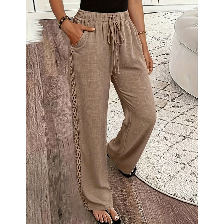 Estrelle - Loungehose mit Spitzenbesatz und Kordelzug