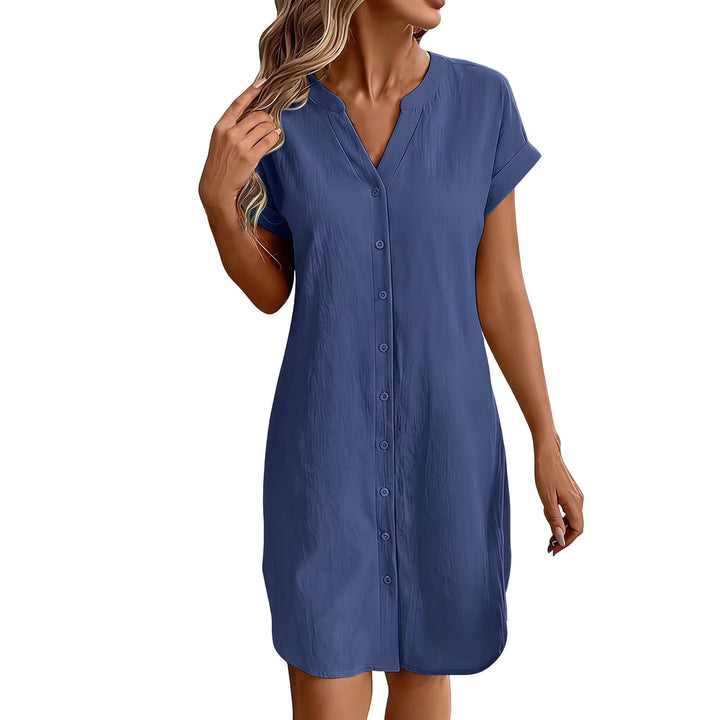 Ainslea - Strukturiertes Mini-Hemdblusenkleid