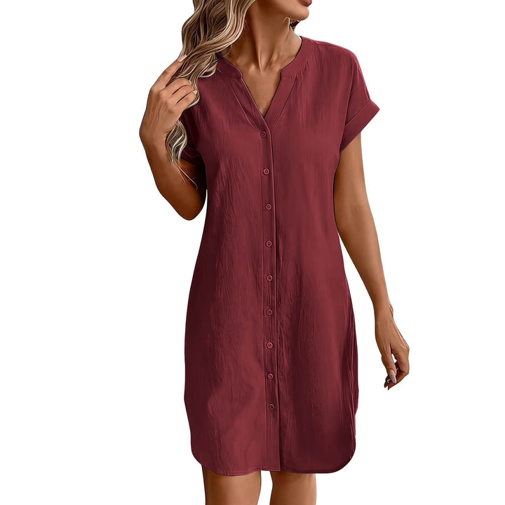 Ainslea - Strukturiertes Mini-Hemdblusenkleid