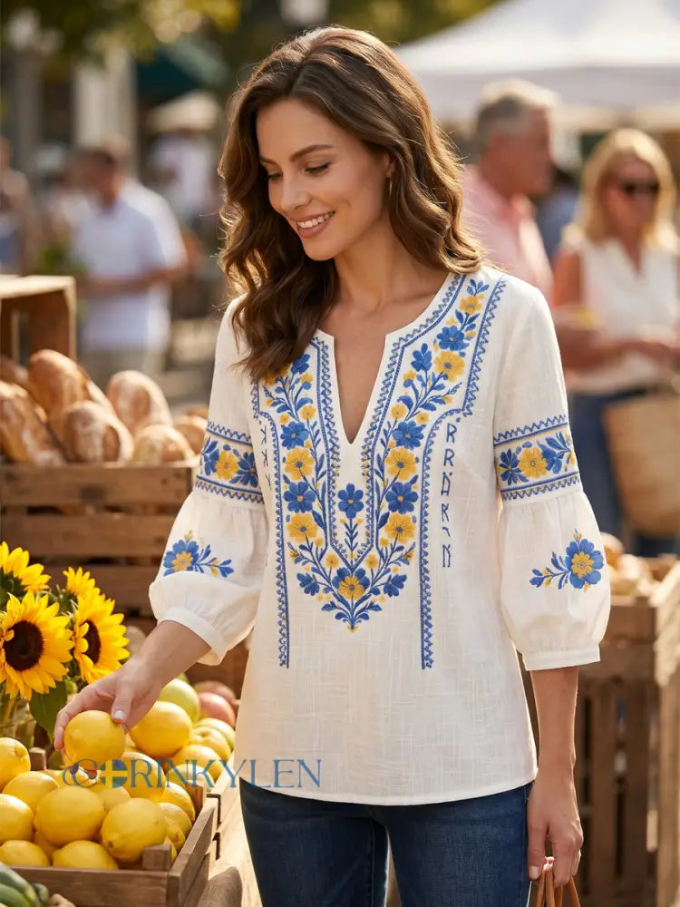 Everly - Bluse mit weicher Haptik und floralem Muster