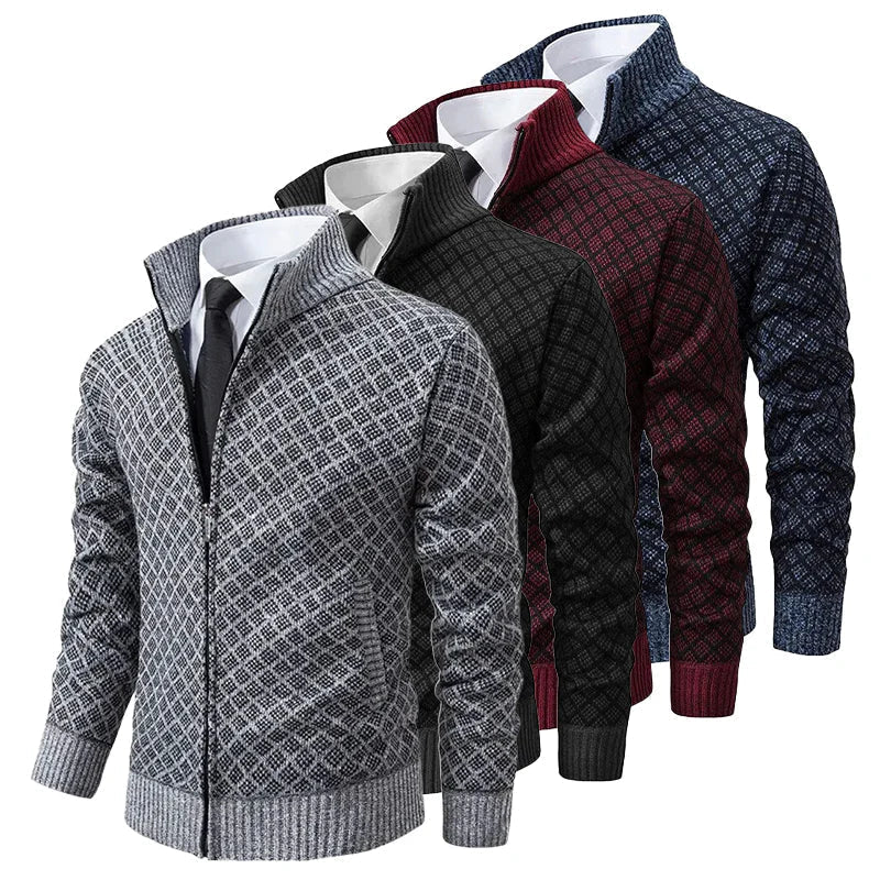 Aris - Gemusterte Strickjacke mit Reißverschluss