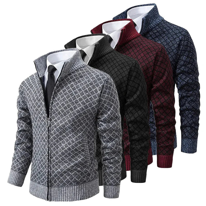 Aris - Gemusterte Strickjacke mit Reißverschluss