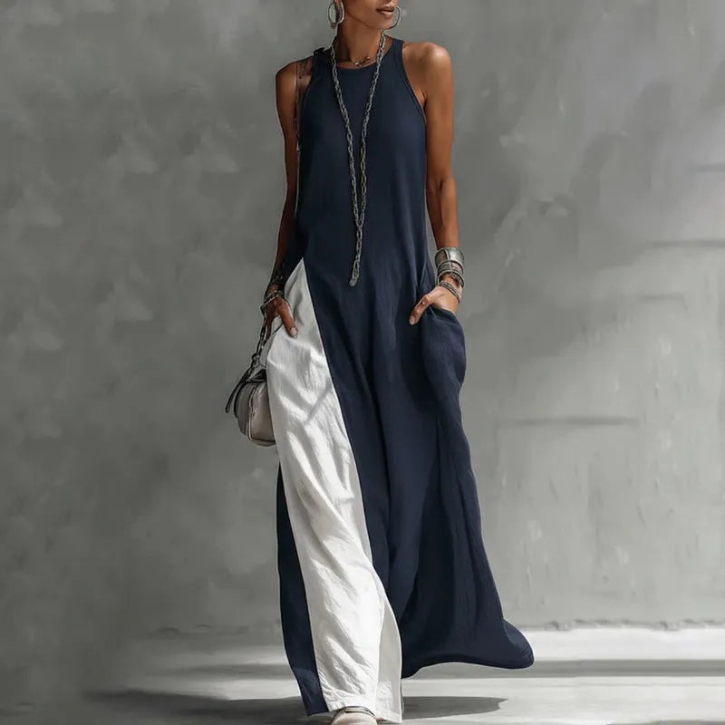 Zarella - Soft-Touch Colour-Blocking-Maxikleid
