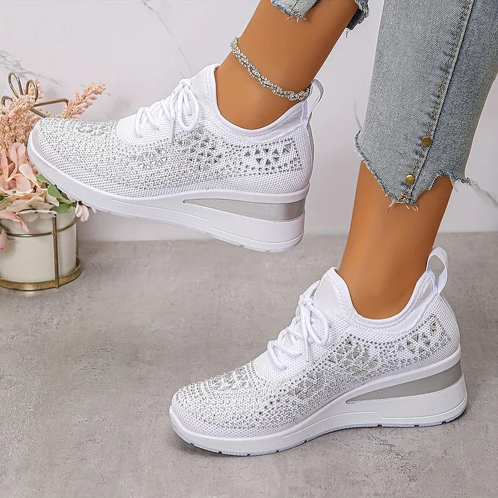 Lilia - Strassbesetzte Sneaker mit Keilabsatz