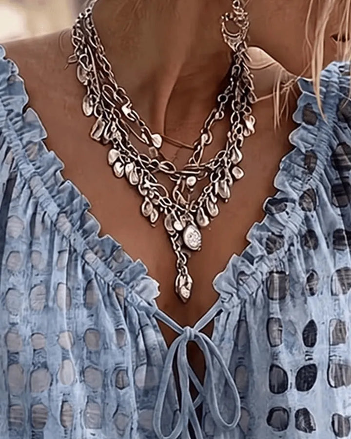 Araminta - Bluse mit V-Ausschnitt und weichem Griff