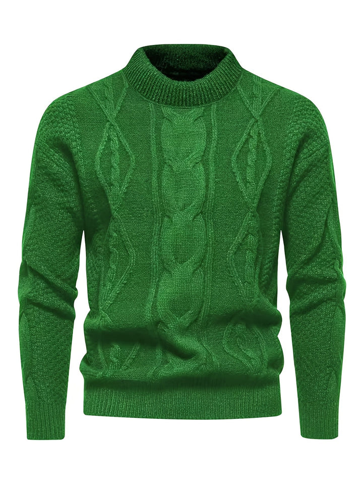 Kael - Zopfstrick-Pullover mit Stehkragen