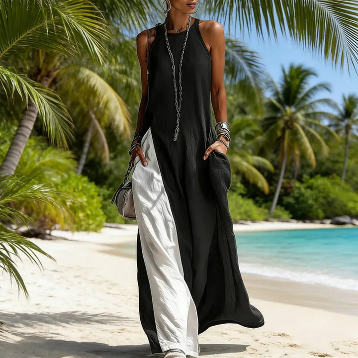 Zarella - Soft-Touch Colour-Blocking-Maxikleid