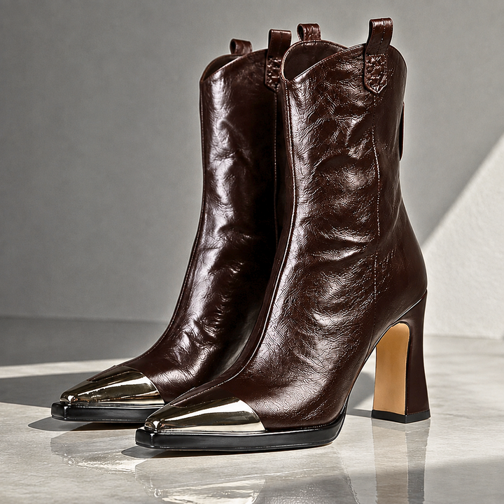 Farida - Premium-Stiefeletten mit spitzer Zehenpartie