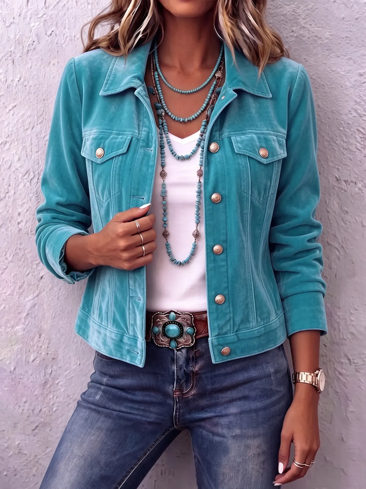Amandria - Jacke in Vintage-Waschung mit Knopfleiste