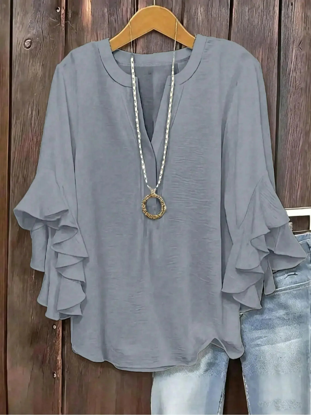 Norabelle - Elegante Bluse mit Rüschenärmeln