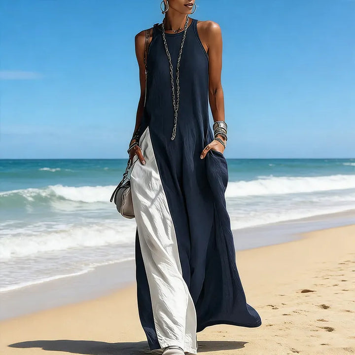Zarella - Soft-Touch Colour-Blocking-Maxikleid
