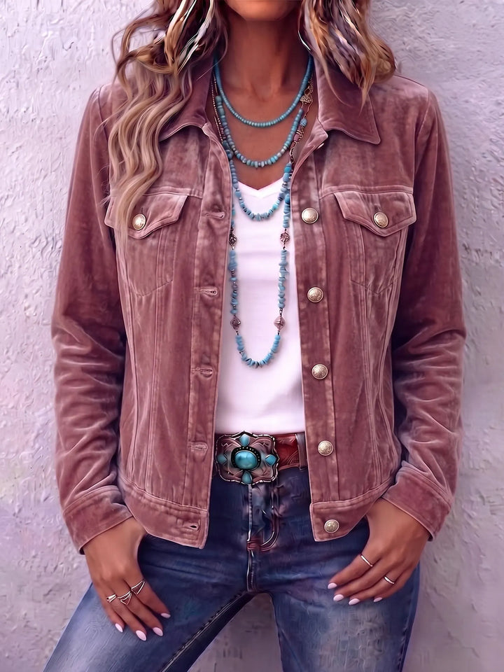 Amandria - Jacke in Vintage-Waschung mit Knopfleiste