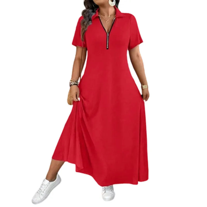 Primelle - Softtouch-Maxikleid mit Zip-Kragen