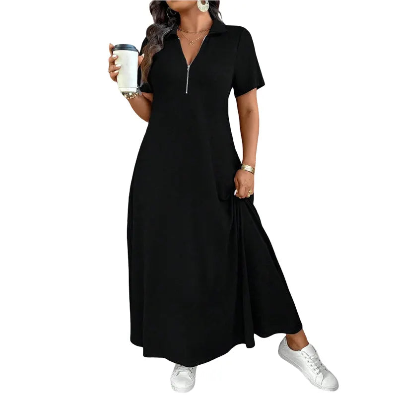 Primelle - Softtouch-Maxikleid mit Zip-Kragen