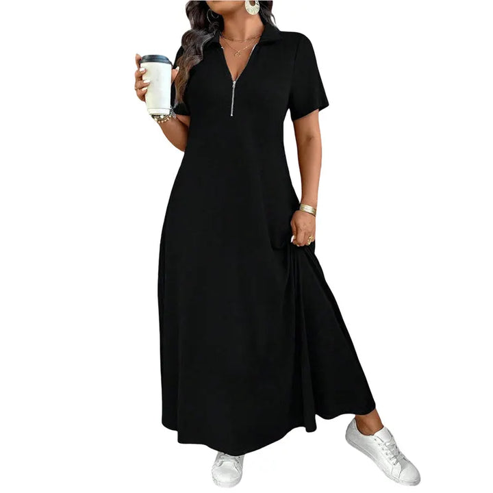 Primelle - Softtouch-Maxikleid mit Zip-Kragen