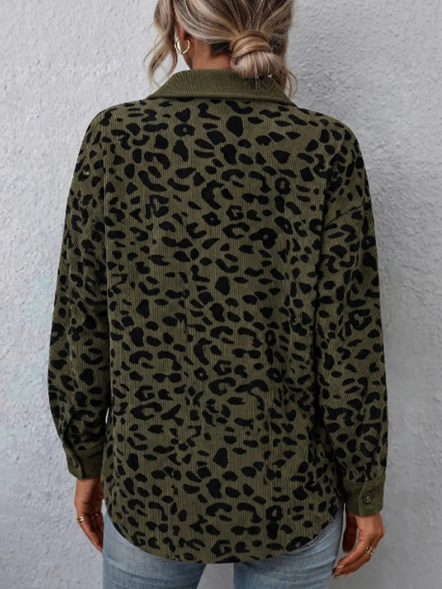 Miressia - Animal-Print-Cardigan mit Knopfleiste