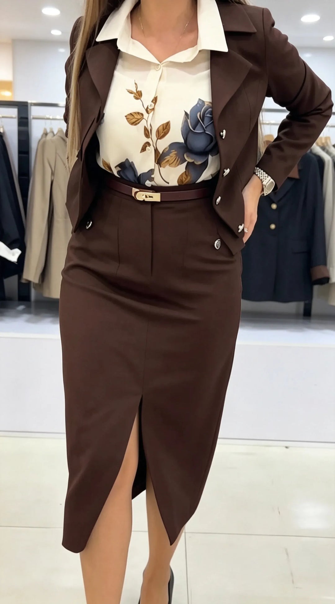 Xavina - Tailliertes Blazer-Rock-Kostüm
