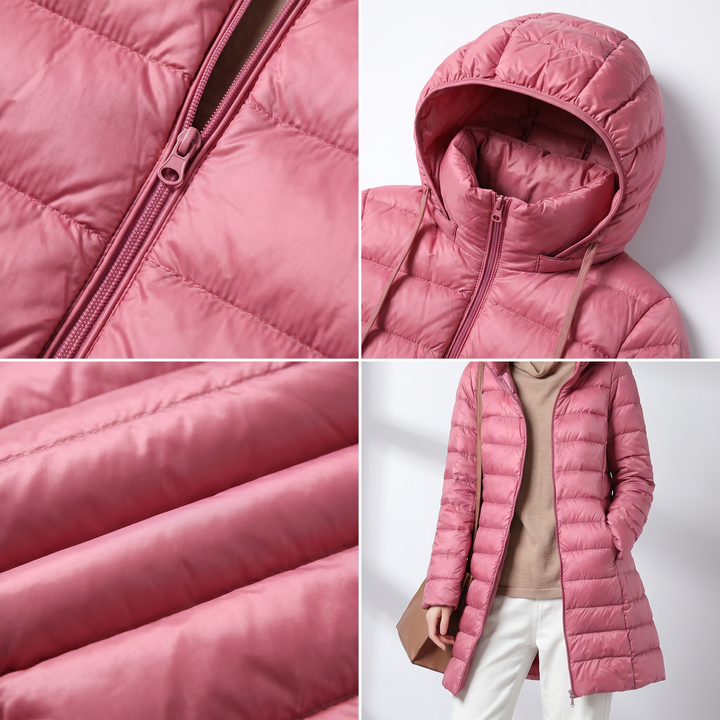 Mira - ultraleichte Longline-Pufferjacke