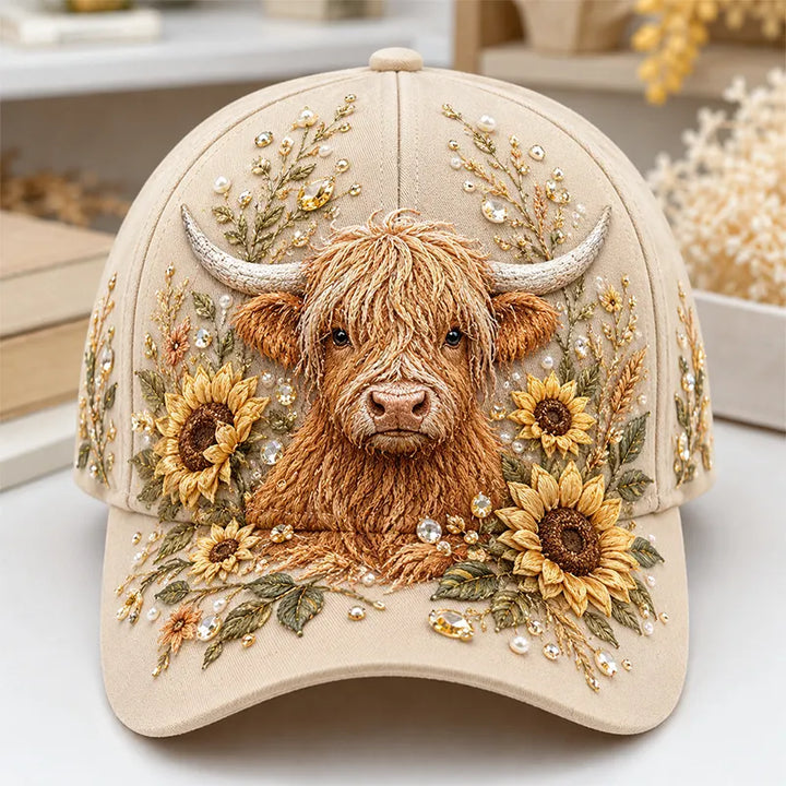 Arlena - Cap mit Blumen- und Pferdeakzenten