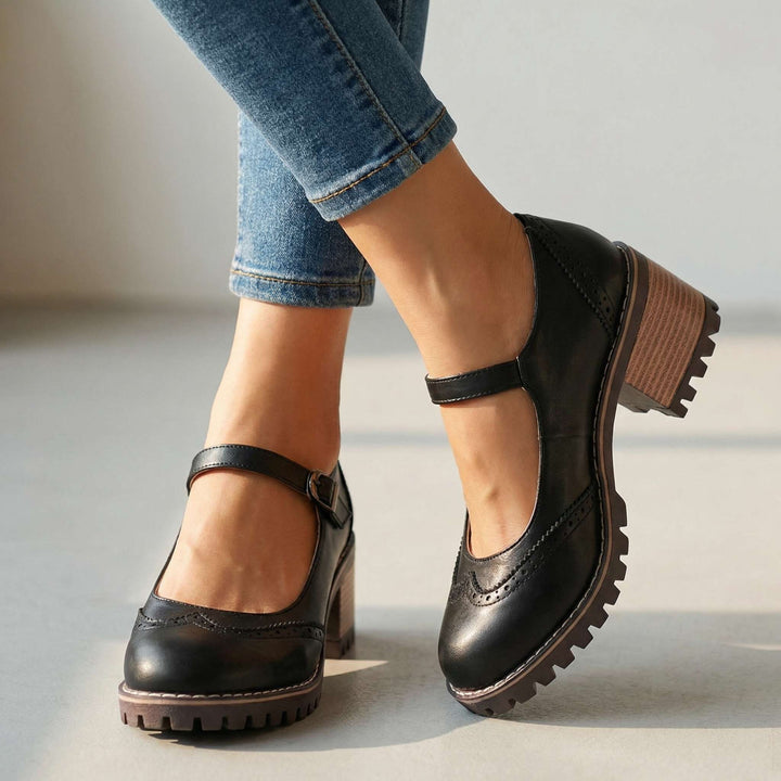 Ilyra - Blockabsatz-Schuhe mit Schnallenriemen
