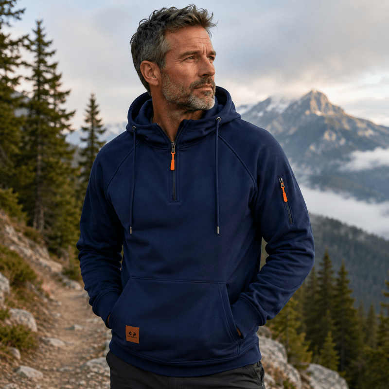 Sterling - Softtouch-Hoodie mit halbem Reißverschluss