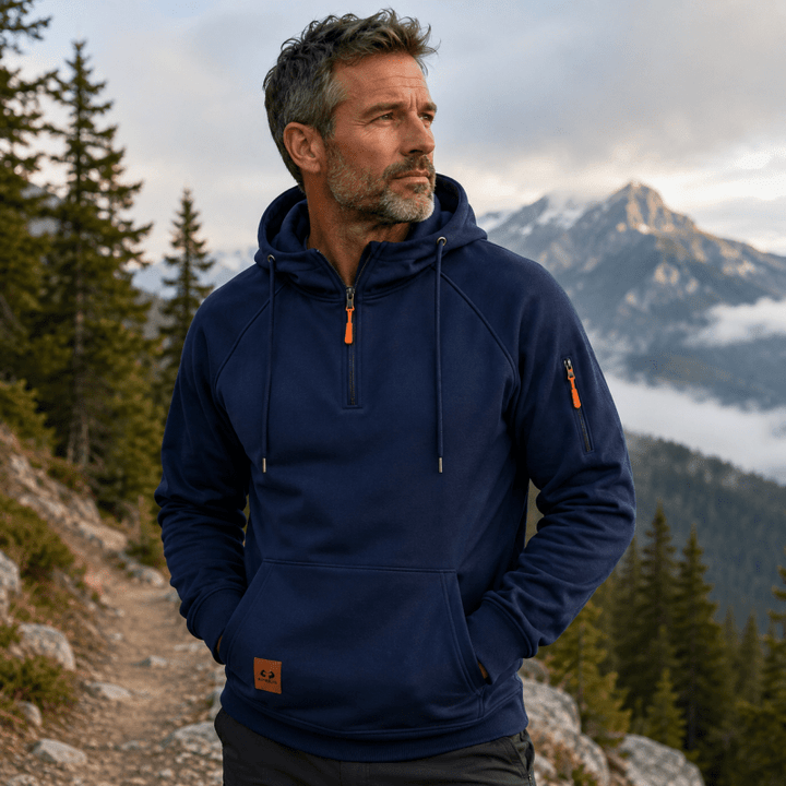 Sterling - Softtouch-Hoodie mit halbem Reißverschluss