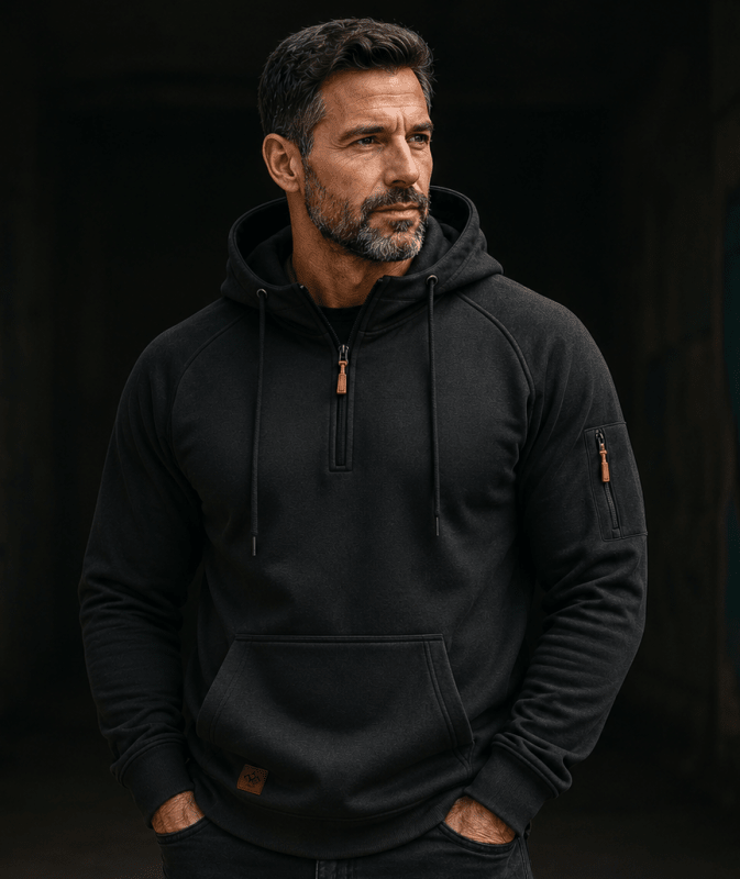 Sterling - Softtouch-Hoodie mit halbem Reißverschluss