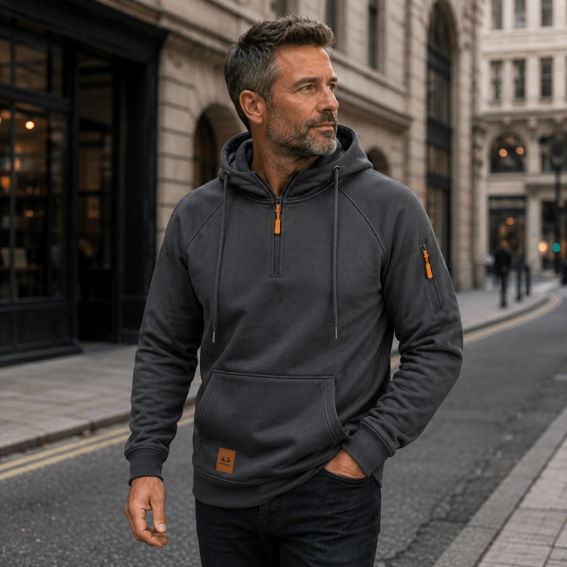 Sterling - Softtouch-Hoodie mit halbem Reißverschluss