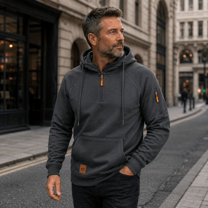 Sterling - Softtouch-Hoodie mit halbem Reißverschluss