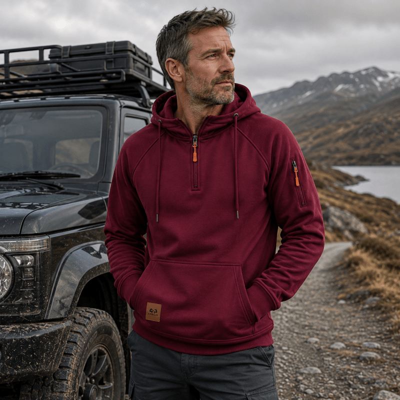 Sterling - Softtouch-Hoodie mit halbem Reißverschluss