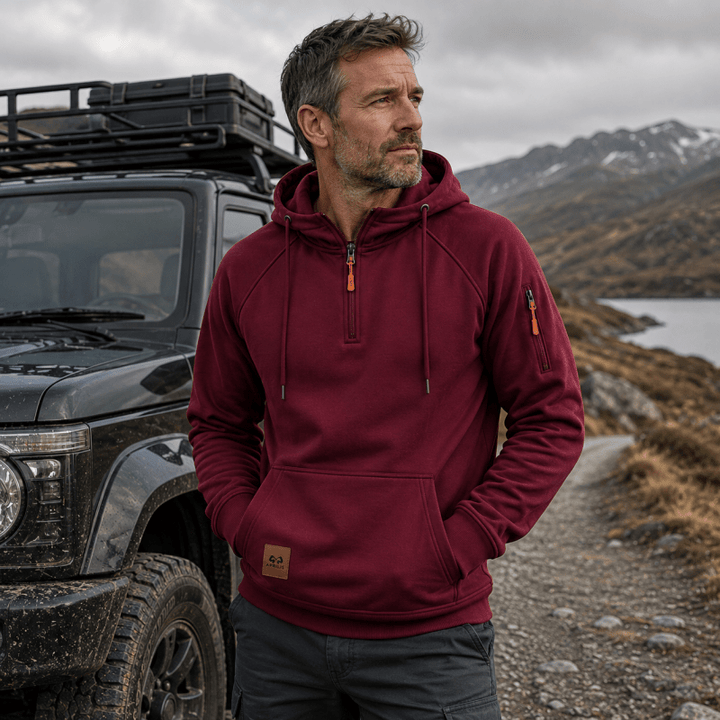 Sterling - Softtouch-Hoodie mit halbem Reißverschluss