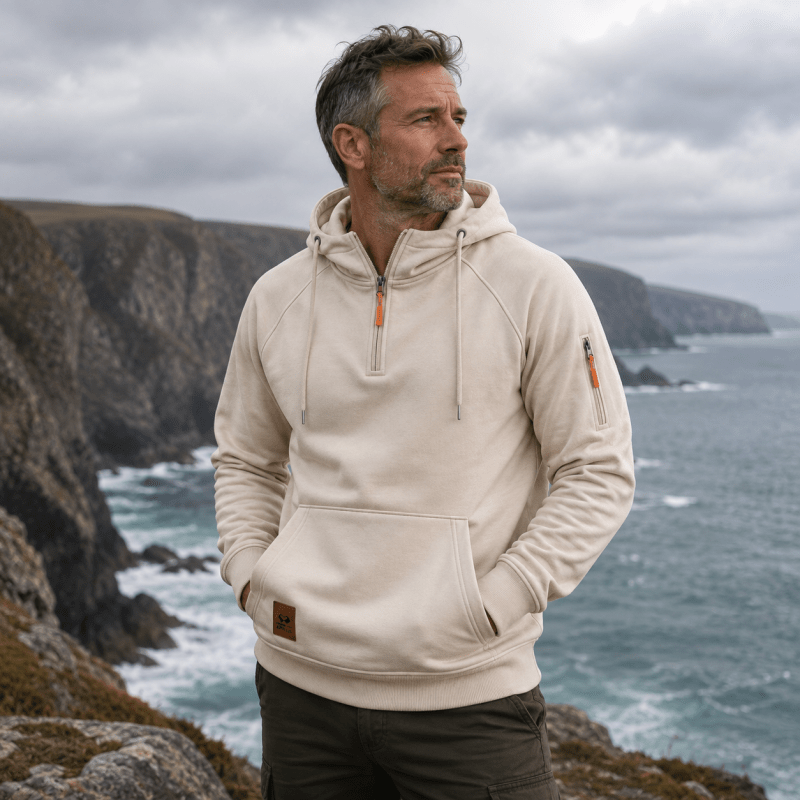 Sterling - Softtouch-Hoodie mit halbem Reißverschluss