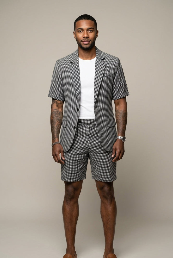 Rufus - Taillierter Karo-Shorts-Anzug