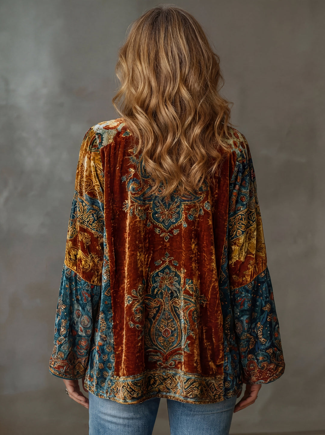 Eudocia - Bestickter Boho-Kimono-Cardigan