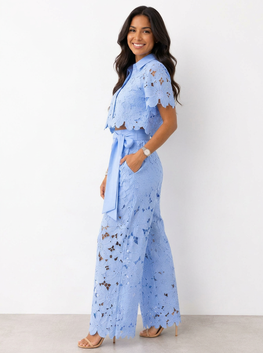 Avalina - Set aus Bluse und Hose mit Soft-Touch