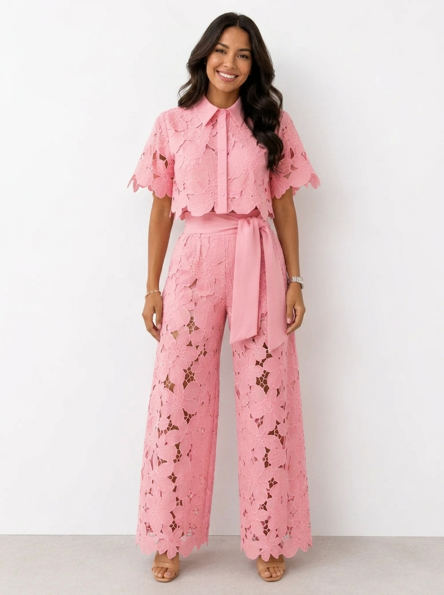 Avalina - Set aus Bluse und Hose mit Soft-Touch