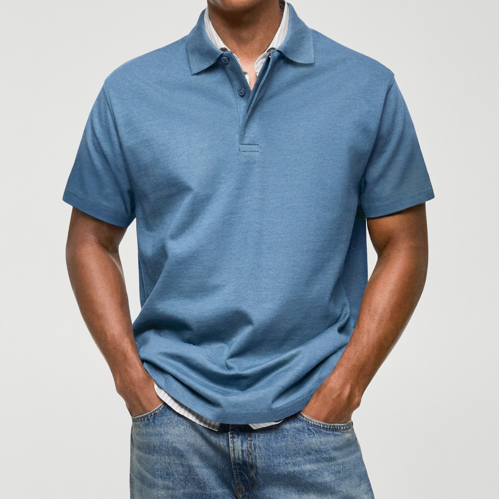 Stewart - Strukturiertes Strick-Poloshirt