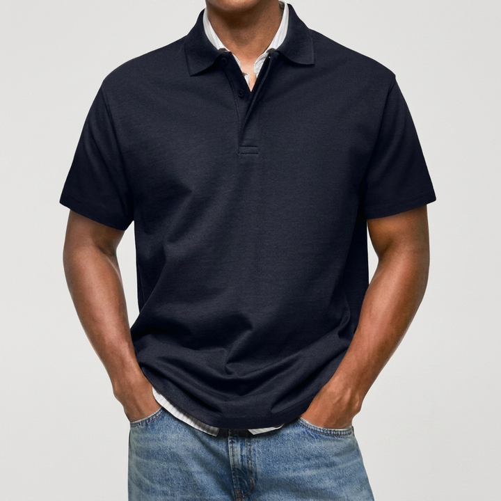 Stewart - Strukturiertes Strick-Poloshirt